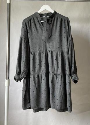 Сукня zara із довгим рукавом сіра2 фото