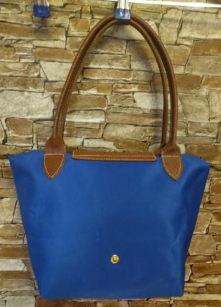 Шкіряна сумка,сумочка,васильковий колір,бренд,longchamp4 фото