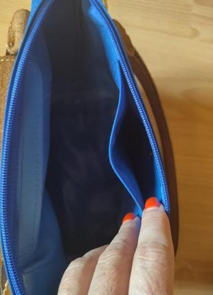 Шкіряна сумка,сумочка,васильковий колір,бренд,longchamp8 фото