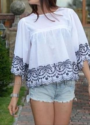 Блуза с вышивкой zara