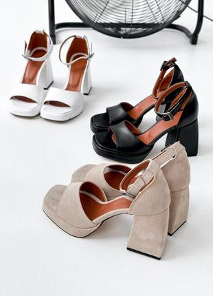 Босоножки женские diana беж, натуральная замша