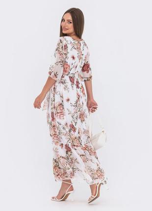 Вільна сукня-максі із шифону4 фото