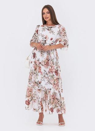 Вільна сукня-максі із шифону2 фото