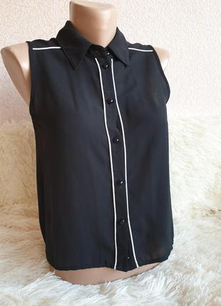 Черная блуза без рукавов kira plastinina2 фото