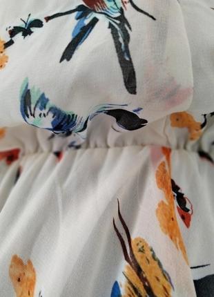 Невероятно женственное платье с птичками нежное воздушное6 фото