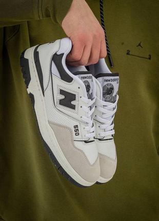 New balance 550 suede white\black   премиум кроссовки люкс качества стильные замшевые