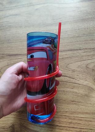 Дитячий стакан з трубкою машинки тачки маквін disney