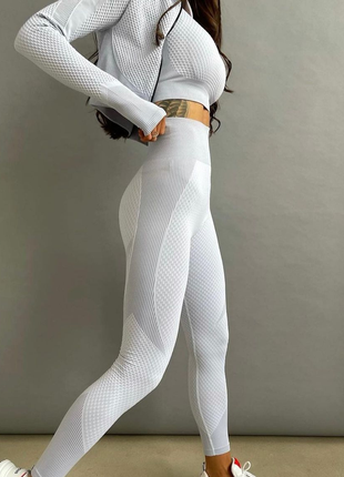 Костюм трійка для фітнесу з рашгардом