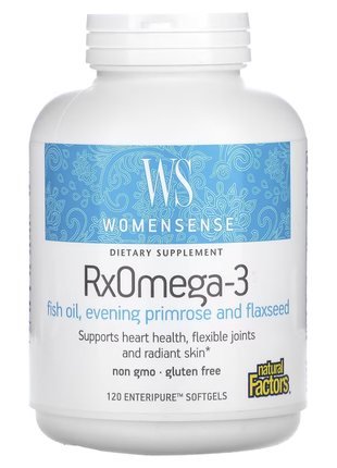 Natural factors, womensense, rxomega-3, 120 м'яких таблеток enteripure1 фото