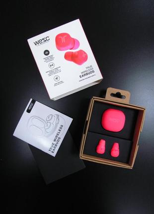 Бездротові навушники wesc true wireless neon pink (швеція)