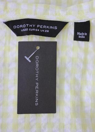 Текстурна блуза з коміром dorothy perkins бавовна в клітинку7 фото