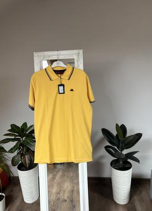 Чоловіче поло kappa xl - xxl яскрава жовта футболка kappa оригінал теніска kappa чоловіча xl1 фото