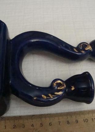 Антикварный подсвечник кобальт фарфор германия