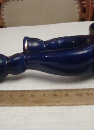 Антикварный подсвечник кобальт фарфор германия