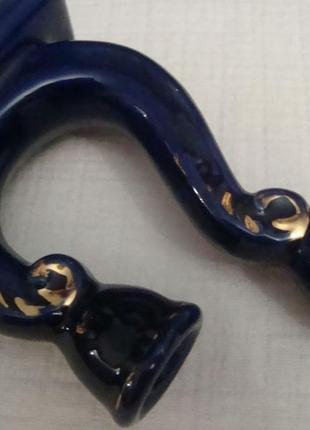 Антикварный подсвечник кобальт фарфор германия