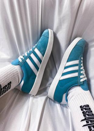 Кеди adidas gazelle blue green4 фото