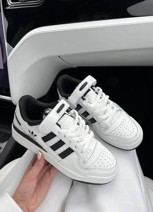 Мужские кроссовки adidas forum white black new