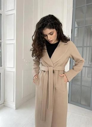 Деловое женское пальто песочного цвета 40, 42, 44, 46, 48, 50, 52,54 женское зимнее пальто из кашемира