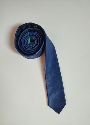 Шкіряна краватка вузька зі 100% шкіри 👔 130х4,5см