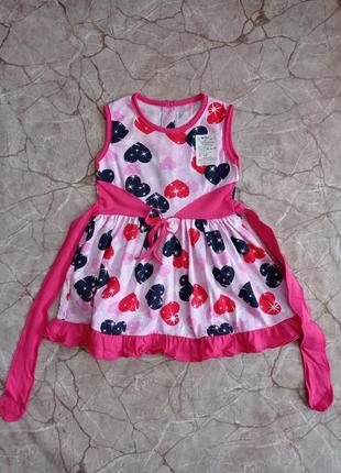 Удобное хлопковое платье для девочки 2 лет