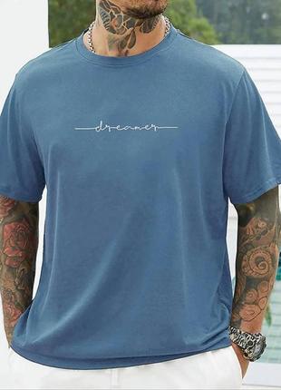 Качественная и стильная футболка оверсайз с принтом dreamer однотонная базовая1 фото