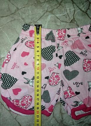 Удобные розовые шорты для девочки 1-2 лет
