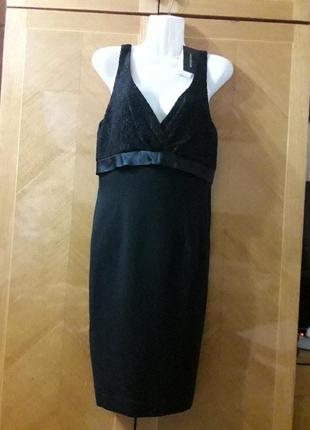 Брендова нова стильна  віскозна сукня з кружевом р. 44 від flavio castellani made in italy