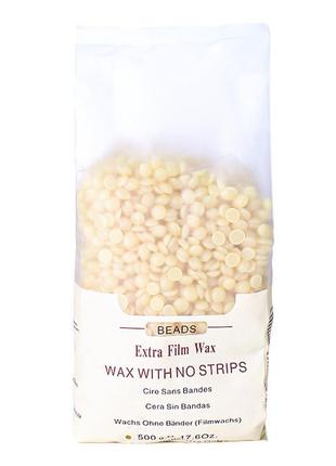 Воск в гранулах beads 500г extra film wax желтый2 фото