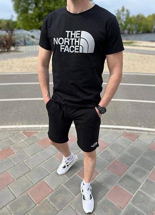 Топовый качественный летний комплект футболка + шорты костюм с принтом tnf the north face тн