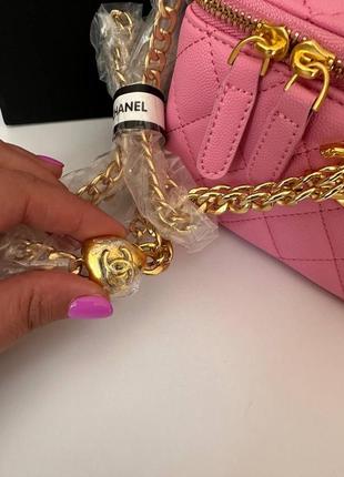 Chanel pre-owned шкіряна рожева сумочка бренд в стилі шанель натуральна шкіра з дзеркалом кожаная розовая сумка с зеркалом натуральная кожа люкс8 фото