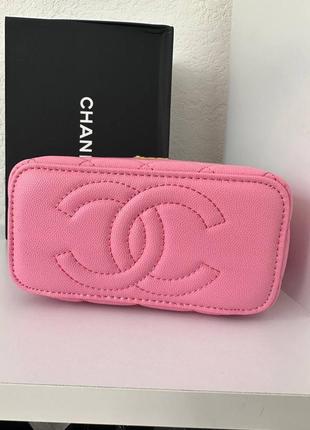Chanel pre-owned шкіряна рожева сумочка бренд в стилі шанель натуральна шкіра з дзеркалом кожаная розовая сумка с зеркалом натуральная кожа люкс3 фото