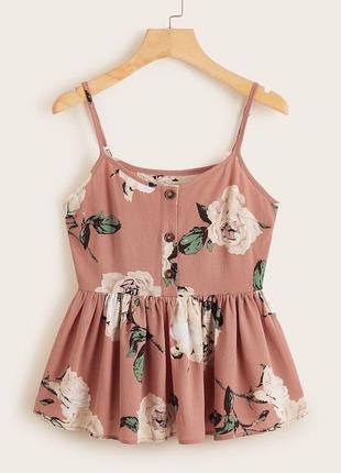 Топ майка в цветочек shein