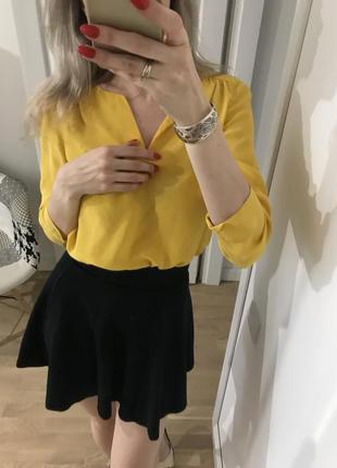 Невесомая желтая блуза шелк3 фото