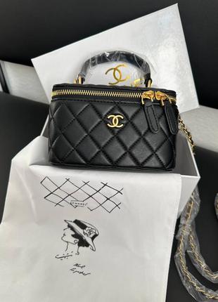 Chanel pre-owned шкіряна чорна міні сумочка бренд в стилі шанель натуральна шкіра кожаная черная мини сумка натуральная кожа люкс1 фото