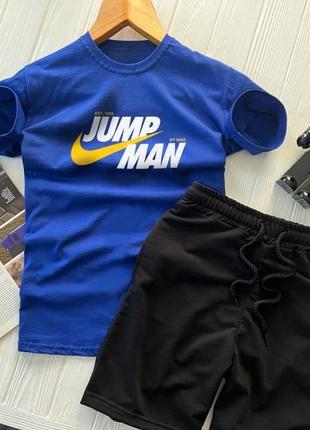 Топ якість! спортивний комплект шорти і футболка костюм з принтом в стилі jump man nike найк1 фото