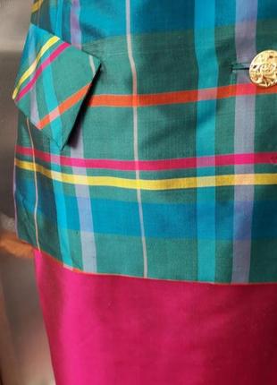 Винтаж шикарный шёлковый дизайнерский костюм alexandra из натурального тайского шёлка4 фото