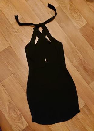 Платье черн с завязками3 фото