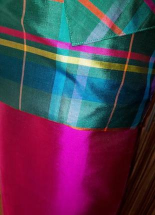Шикарний вінтажний дизайнерський костюм із натурального тайського шовку