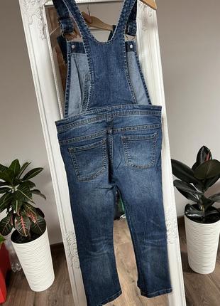 Джинсові штани комбінезон джинсовий напівкомібнезон для дівчинки 110см джинсові штани 5р комбінезон джинсовий2 фото