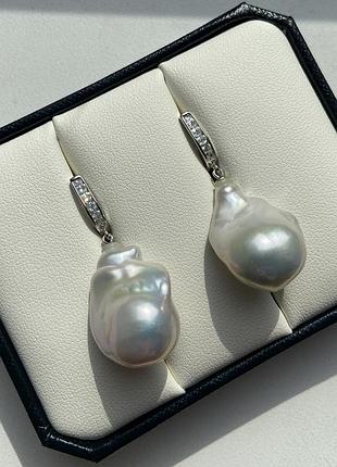 Сережки перли бароко