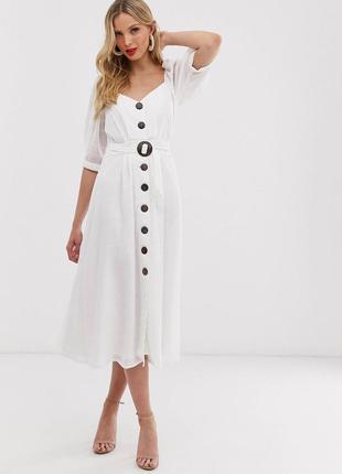 Сукня міді на ґудзиках із пишними рукавами asos design4 фото