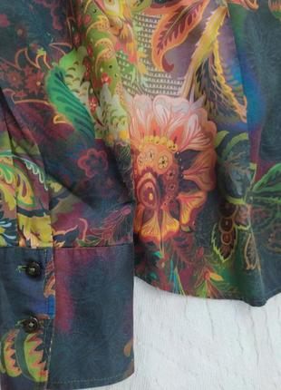 Рубашка, коттон, цветы, от seidensticker7 фото