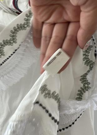Вискозная блузка пончо с вышивкой zara5 фото