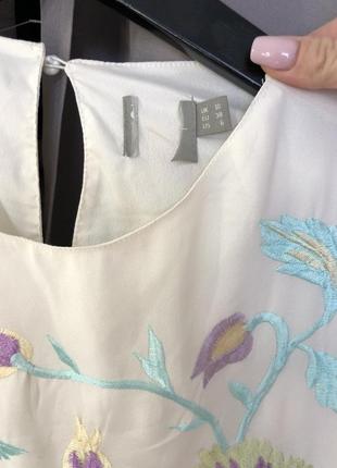 Сукня міді з вишивкою й оздобленням бахромою asos design8 фото