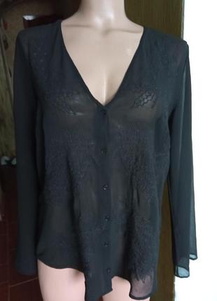 Шифонова блуза з вишивкою