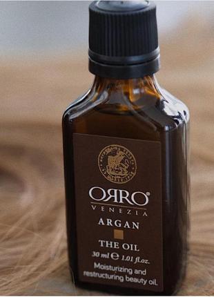 Інтенсивно поживна арганова олія для волосся orro  venezia argan  oil1 фото
