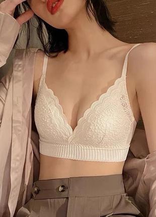 Бралетт кружевной шампань