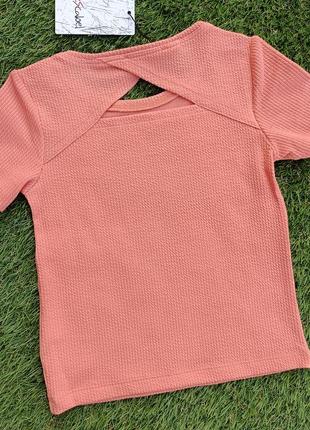 Летняя футболка для девочки фигурный рубчик escabel туречневая размеры 110,116,122,128,1343 фото