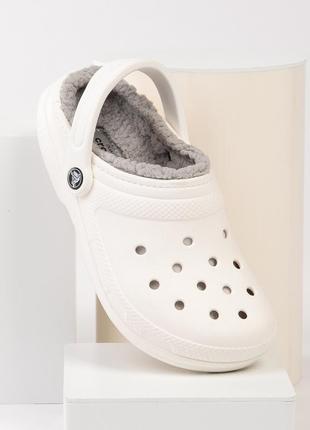 Утепленные сабо с мехом crocs