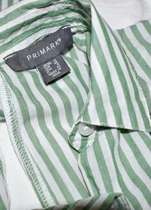Primark стильная легкая рубашка в полоску с завязками8 фото